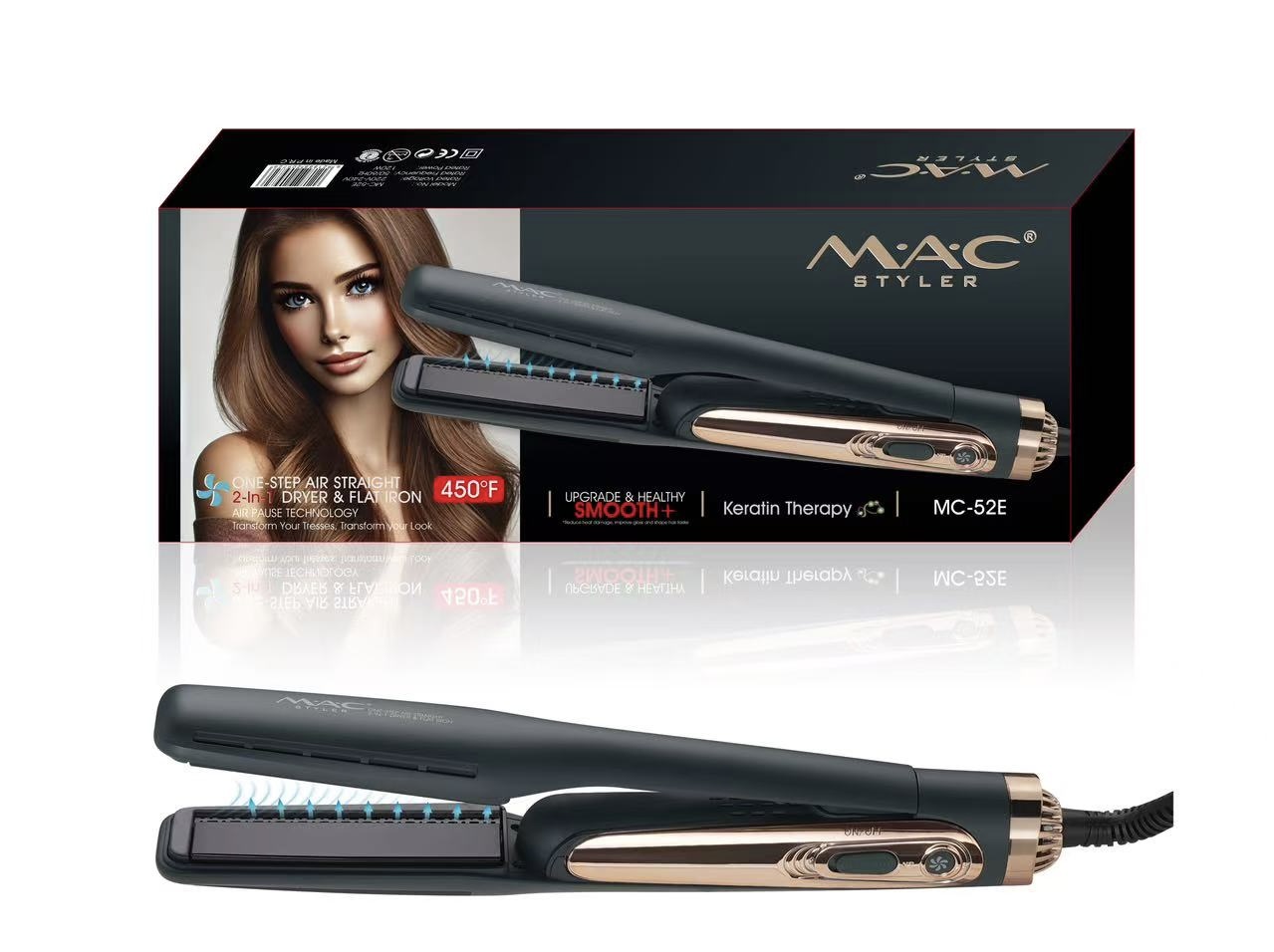 Lisseur-Sèche-Cheveux 2-en-1 à Technologie Avancée – Jusqu’à 450°F - Image 5